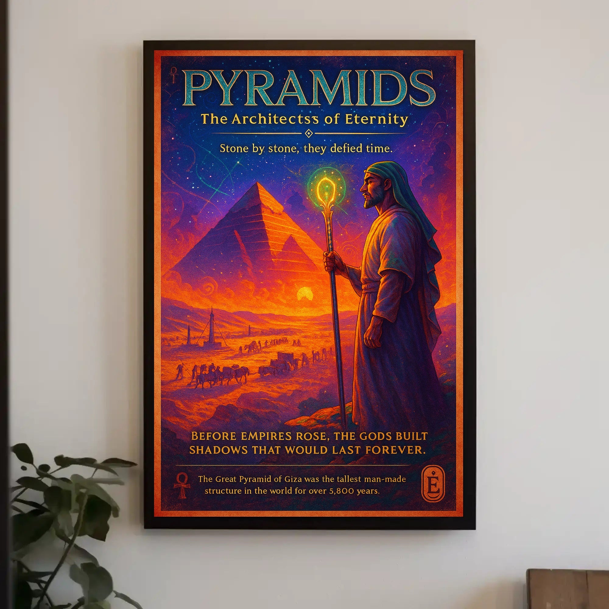 Pyramids of Giza Mystical Vintage Cultural or Heritage Poster