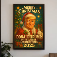 Merry Christmas Donald Trump Santa Suit Political Poster