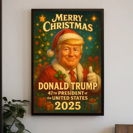 Merry Christmas Donald Trump Santa Suit Political Poster