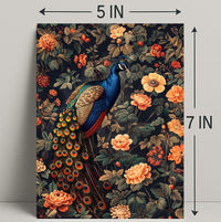 Majestic Peacock Amidst Blossoms William Morris Art Poster