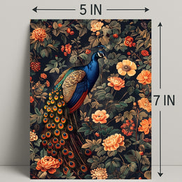 Majestic Peacock Amidst Blossoms William Morris Art Poster