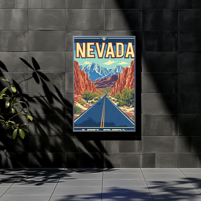 Nevada Landscape Vintage Travel Poster