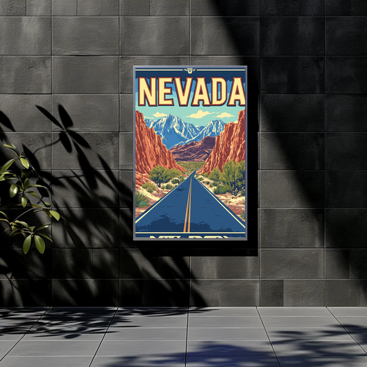 Nevada Landscape Vintage Travel Poster