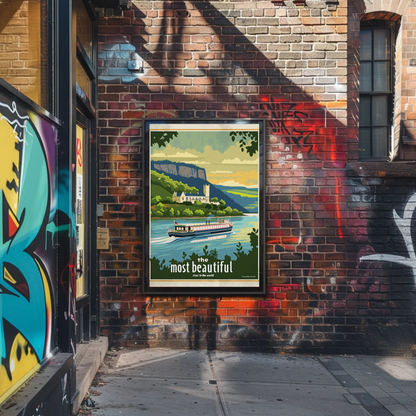 River Castle Cruise Scenic Journey Travel Poster