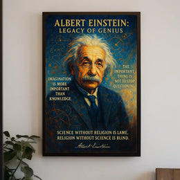 Albert Einstein Inspirational Vintage Art Poster Print