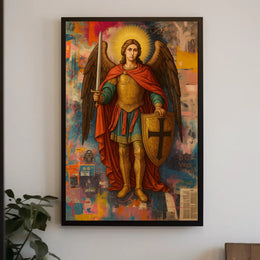 Warrior Angel Medieval Art Poster - Abstract, Artistic, or Pop Culture Poster