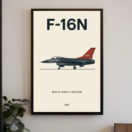 F-16N Fighter Jet Military Recruitment Poster PosterGoat