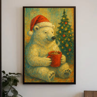 Festive Polar Bear Celebration Poster