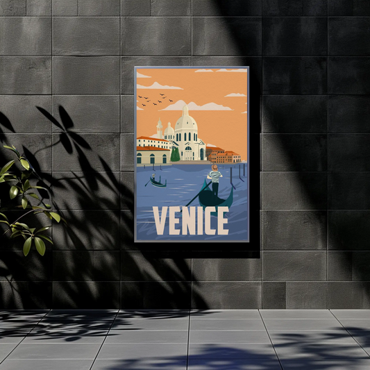 Venice Gondola Travel Poster