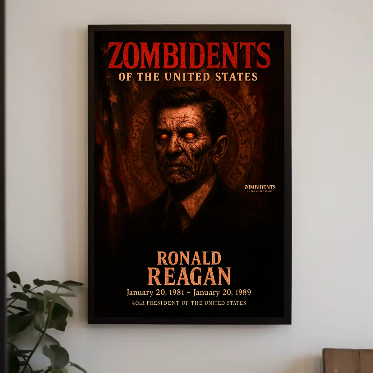 Ronald Reagan 40th President of the United States Zombidents Poster Series