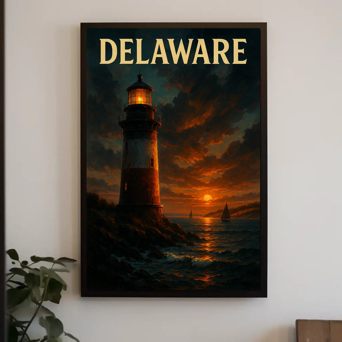 Delaware Lighthouse At Sunset Poster