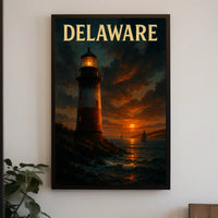 Delaware Lighthouse At Sunset Poster