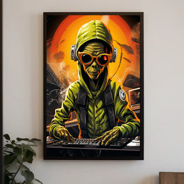Alien Dj In Space Poster