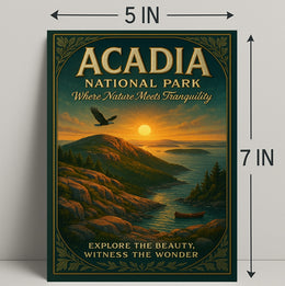 Serene Sunset Over Acadia National Park Landscape Poster