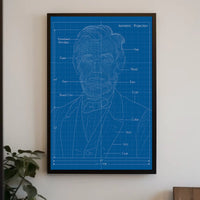 Isometric Projection Blueprint Poster