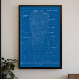 Isometric Projection Blueprint Poster