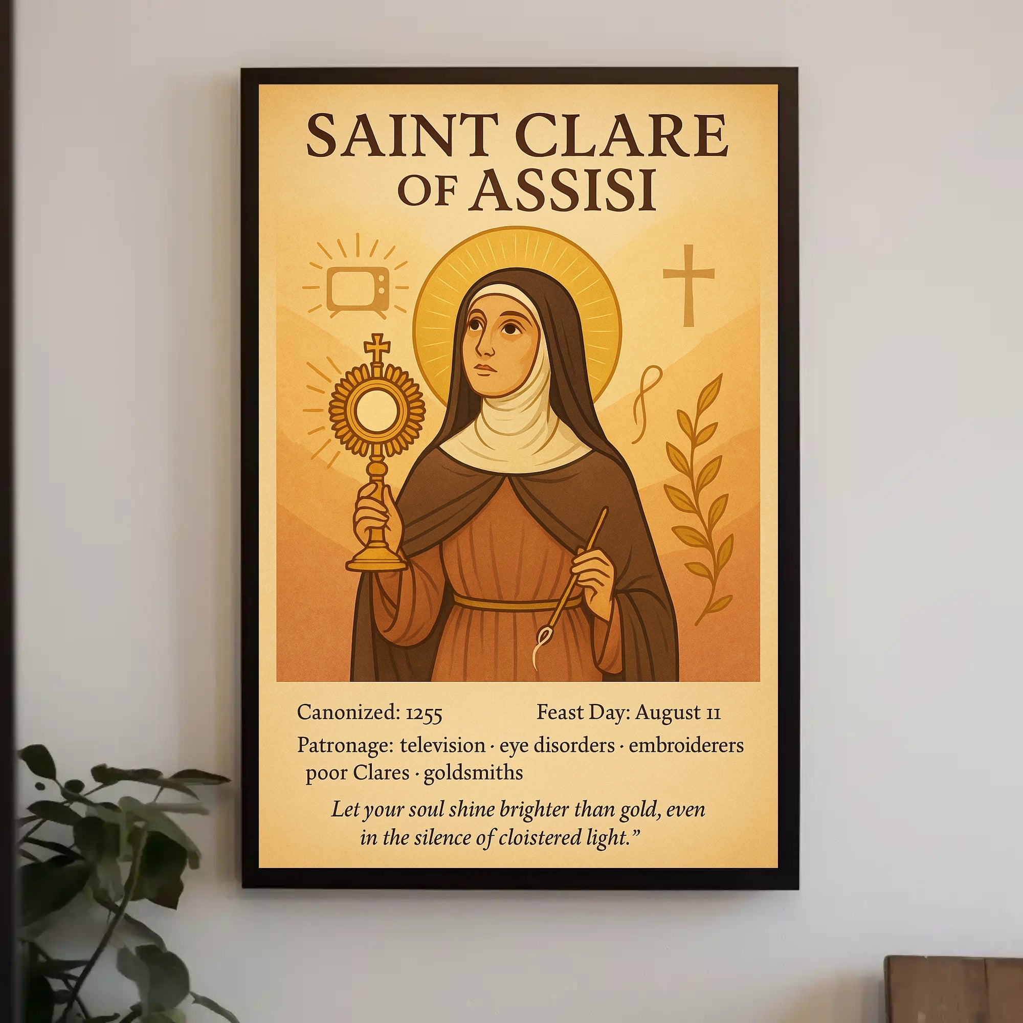Saint Clare of Assisi Religious Heritage Poster