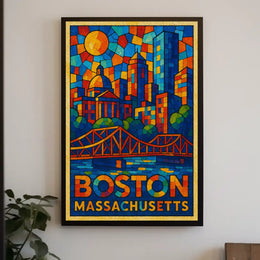 Boston in Vibrant Colors Poster