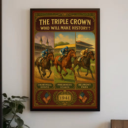 Triple Crown Race Vintage Sports Poster
