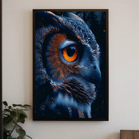 Mystical Owl Nighttime Photorealistic Art Poster