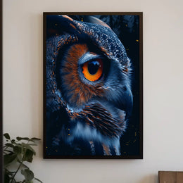 Mystical Owl Nighttime Photorealistic Art Poster