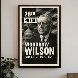 Woodrow Wilson 28th President of the United States Digital Montaje Poster