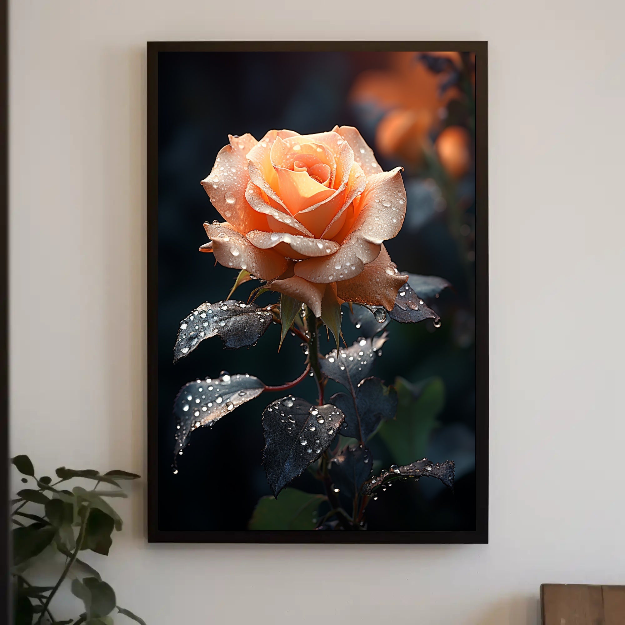 Dew-Kissed Rose Poster PosterGoat