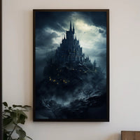 Mysterious Castle On A Stormy Night Poster