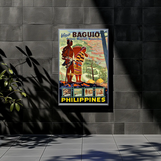 Baguio Philippines Vintage Travel Poster