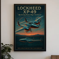 Lockheed XP 49 Aviation Poster Vintage Design Print