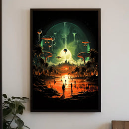 Futuristic Oasis Poster