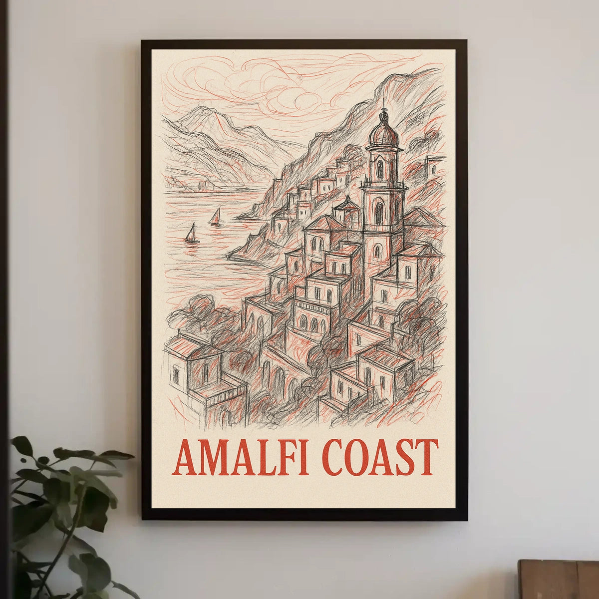 Amalfi Coast Poster Wall Art 18x24 Coastal Decor Coastal View