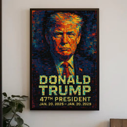 The Dynamic Persona of Donald Trump A Mosaic Fusion Poster