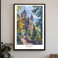Alsace Castle in Autumn Poster PosterGoat