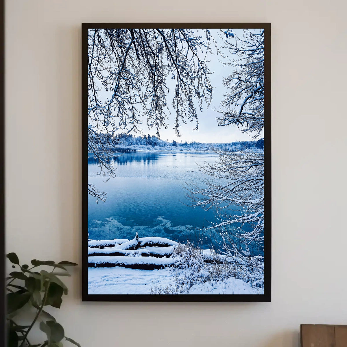 Winter Serenity By The Lake Poster