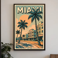 Miami Retro 1970s Travel Poster