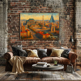 Pyongyang Cityscape Photography Realism Wanderlust Poster