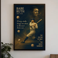 Babe Ruth Vintage Baseball Legend Sports Poster