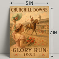 Churchill Downs Vintage Jockey Victory Sports Poster