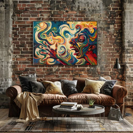 Vivid Abstract Face: Surreal Expression Art Poster