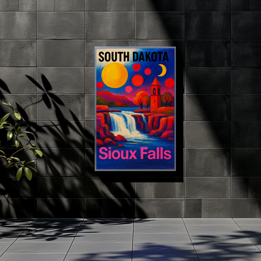 South Dakota Infinite Variety Frontier Theme Vintage Travel Poster