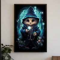 Mystical Hedgehog Wizard Fantasy Art Poster