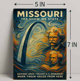 Missouri Gateway Arch Vintage Cultural or Heritage Poster