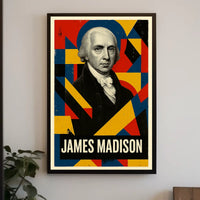 James Madison 4th President of the United States Abstract Pop Poster