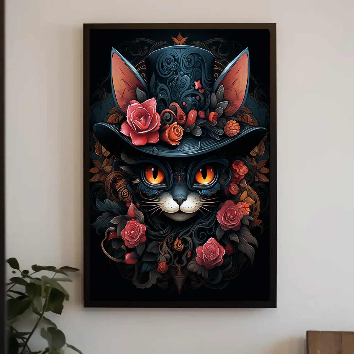 Whimsical Cat with Top Hat Fantasy or Mythology Poster