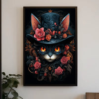 Whimsical Cat with Top Hat Fantasy or Mythology Poster