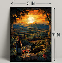 Sunset Vineyard Serenity Poster