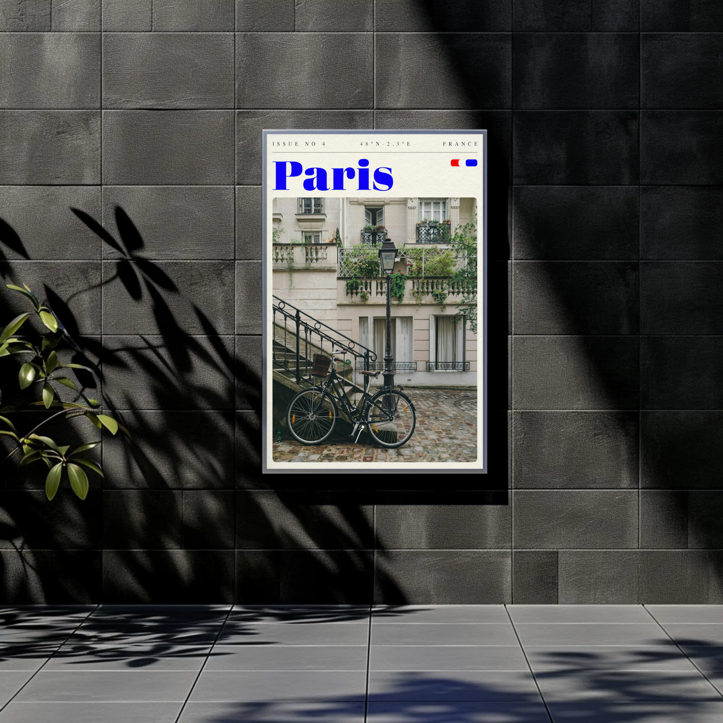Parisian Street Bike Scene Vintage Travel Poster