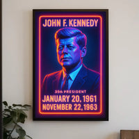 John F Kennedy Vintage Portrait Patriotic 35th Poster