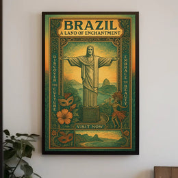Brazilian Vintage Travel Art Poster – Discover and Embrace Rio